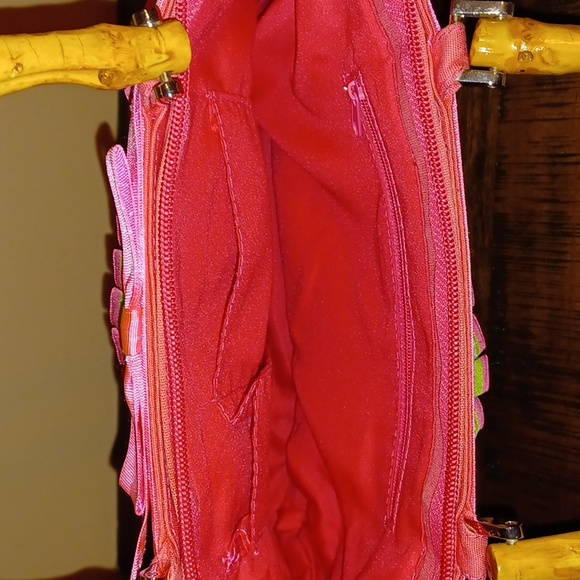 EUC Summer Purse w/Bamboo Handle - Picture 4 of 4